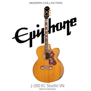 Epiphone yi pu feng j-200ec studio vn retro wood color folk electric box acoustic guitar domestically produced with bag