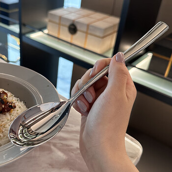 Lnga landgre german imported seiko quality large handle 18/10 stainless steel large drinking spoon for eating, 1 bright