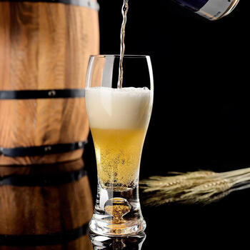 Raft core tsingtao beer mug high-end gold foil tie waist craft beer large capacity tie commercial and household use high-end craft beer gold foil beer mug-330ml one pack