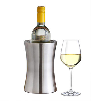 Aoyanlai thickened double-layer stainless steel red wine ice bucket champagne ice wine bucket ice beer bucket spit wine bucket ice bucket insulation bucket silver waist ice bucket