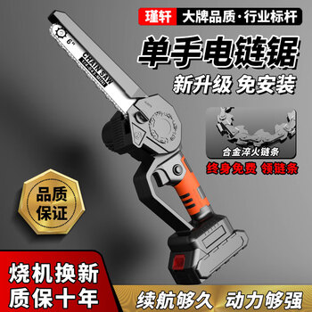 Jinxuan lithium electric saw household small handheld rechargeable electric saw single bracelet according to firewood outdoor tree felling artifact 6-inch lithium electric saw (5 sections 1 battery 1 charge) 1 plate 2 chains