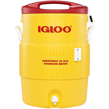 Igloo 37.8l industrial grade yellow beverage refrigerator keeps cold for 3 days for outdoor camping and picnics