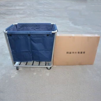 Linen cart thickened tapered stainless steel hotel collection cart laundry room cleaning room service cart recycling cart disassembly and delivery