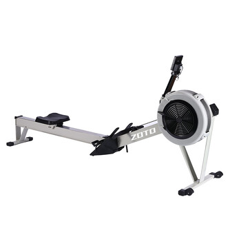 Zoto wind resistance rowing machine for home fitness, foldable smart boat, commercial wind magnetic double resistance rowing machine zr525/matte white/10 levels of wind resistance/smart app