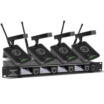 Depusheng df204 one-to-four wireless microphone professional conference microphone stage performance wedding video multimedia computer anti-howling capacitor gooseneck headband lavalier one-to-four professional wireless conference microphone (short pole)