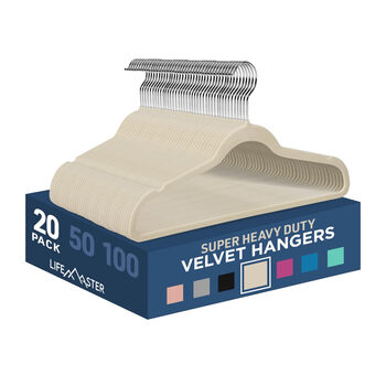 Lifemaster velvet anti-slip clothes hanger 20-piece set material