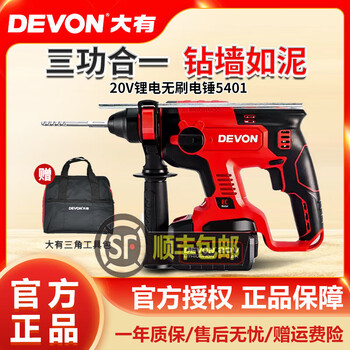 Dayou dayou 5401 lithium-ion electric hammer rechargeable impact drill electric pick brushless high-power dual-purpose power tool 20v light hammer 5401 separate machine head (no gifts)
