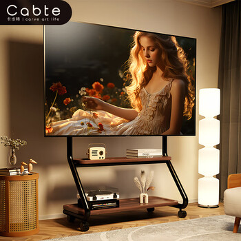 Cabte 32-75-inch mobile tv stand art cart mobile tv cabinet cabinet type cart tv 55/65/75 universal cart cabte black model/hole board storage