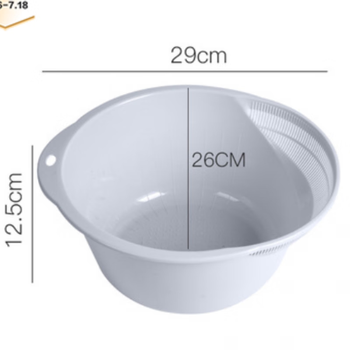 Fancychic drain basin multifunctional rice washing basket fruit basin fruit basket kitchen basket rice washing basket rice washing basket complete set gray medium size 1 piece (only the medium size has leakage net)