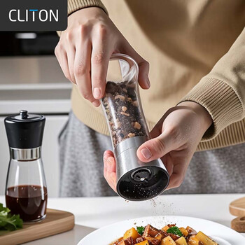 Cliton304 stainless steel manual pepper grinder sichuan peppercorn sea salt manual grinder kitchen grinding bottle 160ml