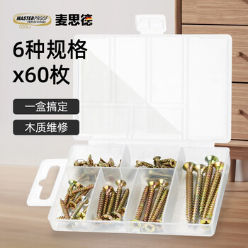 Meister self-tapping screw set woodworking screw cross-thread nail wood screw self-tapping flat head nail 60 pieces/box