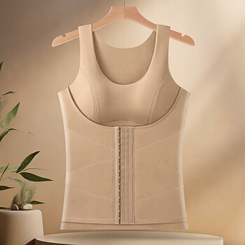 Yalu autumn and winter shaping clothes women's bra-free waist shaping body shaping strong abdominal control thickened german velvet warm vest underwear khaki 3xl