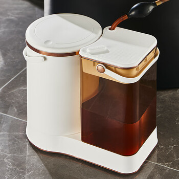 Beishan tea residue bucket dry and wet separation filter drainage bucket tea ceremony special wastewater bucket with drainage pipe home office orange with drainage pipe dry and wet separation