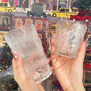 Smvp glacier cup pattern glass cup high-looking water cup women's juice drink cup ins wind tree pattern coffee cup beer transparent short style 1 piece + tall style 0 points 1ml 1 piece