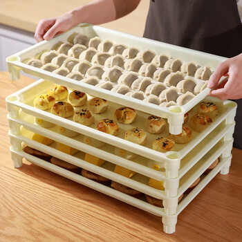 Jianyimao kitchen supplies storage box creative dumpling tray thickened pp dumpling tray household frozen rectangular storage dumpling tray-10 layers dumpling tray-10 layers