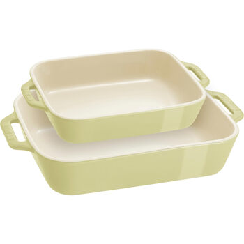 Fabo staub ceramic baking pan 2-piece rectangular baking pan set macaron light green