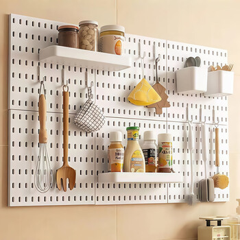 Hao feng punch-free household hole board kitchen wall dormitory bathroom rack hardware tool display storage rack accessories long board storage package 3
