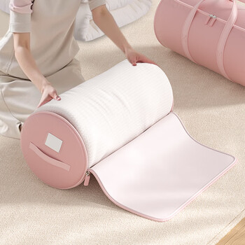 Jiebaina cylinder quilt storage bag organization bag clothing quilt special bag moving artifact household large capacity packing bag gentleman gray-m size