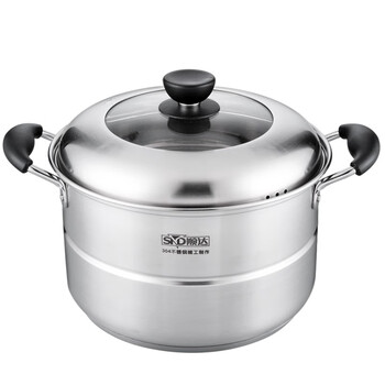 Shunda shunda thickened 304 stainless steel small steamer for household gas stove with single layer double bottom multi-purpose baby food supplement single layer 0cm 24cm