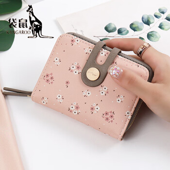 Kangaroo (kangaroo) small wallet for women 2025 new coin purse cute small fresh card holder large capacity multi-card slot driver's license card holder for women pink