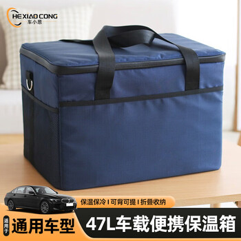 Car shallot car insulated box refrigerator portable thickened aluminum foil ice pack ice pack fresh outdoor bbq fresh takeaway box insulated box 47l with ice pack