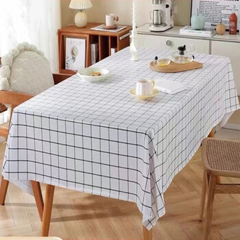 Yexiang disposable tablecloth plastic waterproof thickened tablecloth plaid tablecloth round table rectangular square table pastoral picnic mat black and white plaid tablecloth 120*180cm 10 sheets