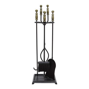 Minuteman international fireplace tool set bronze black antique