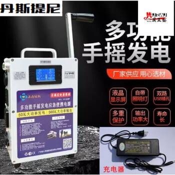 Danstini hand-cranked generator household generator war-ready storage power pedal manual small portable power 500w output hand-cranked generator + charger (electric