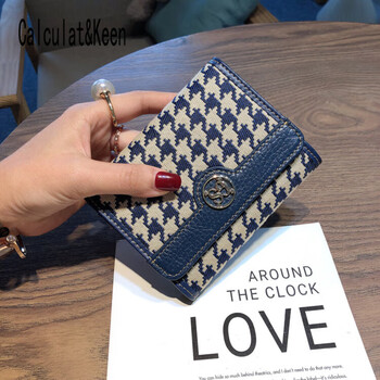 Calculat&keenck genuine leather short wallet for women 2025 new multi-card slot card bag small thin wallet driver's license bag baolan goddess day gift ghostwriting greeting card