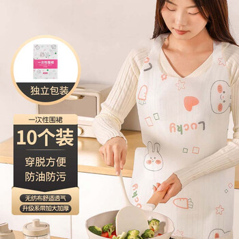 Tinghao disposable aprons individually packaged 10 pieces non-woven home kitchen catering hot pot restaurant apron anti-oil and anti-fouling