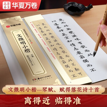 Huaxia wanjuan calligraphy inscriptions, close-up copying calligraphy, wen zhengming's small regular script fu, wen zhengming's ten luohua poems, adult beginners' hobbies, cursive calligraphy, soft-pen copying calligraphy