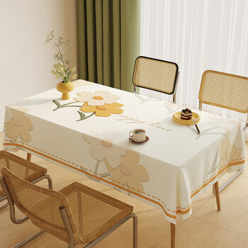 Clcey tablecloth high-end household oval internet celebrity nordic style pvc no-wash oil-proof waterproof table light luxury skin-friendly sheep