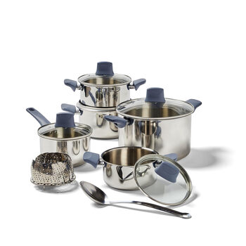 Tefal tfal cooking set, stainless steel, 12-piece set, suitable for induction cooker