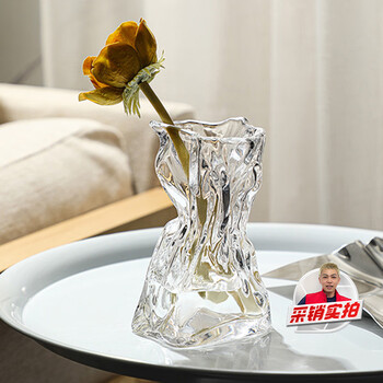 Muding ins style glass art vase table decoration ornaments for raising flowers and flower vessels high-end birthday gifts