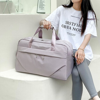 Bo naling travel bag men's and women's luggage bag sports and fitness portable crossbody large capacity casual short distance business travel storage bag travel bag taro purple