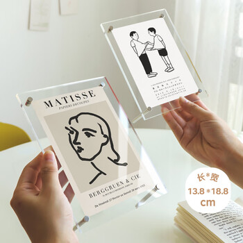 Jin longxing photo frame 6-inch acrylic photo frame double-sided transparent display stand photo wedding photo stand universal