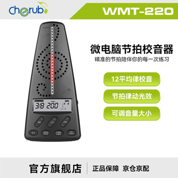 Cherub little angel electronic metronome piano guitar violin electric blowing pipe drums rechargeable vocal rhythmizer wmt220 black battery model