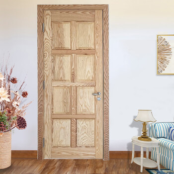 Wen yijia solid wood door, pure original wood door, north american ash wood bedroom door set, solid wood glue-free straight-jointed interior door, custom-made north american ash wood painted or wood wax oil set door