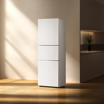 Mijia 303l three-door air-cooled frost-free automatic ice making dual frequency conversion first-class energy efficiency mijia home refrigerator quality tail goods 303l ice feather white