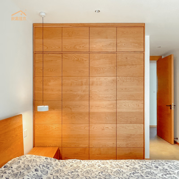 Liangqinjiamu liuyun wardrobe whole house customized solid wood wardrobe home bedroom wardrobe furniture storage cabinet cloakroom storage cabinet appointment measurement design