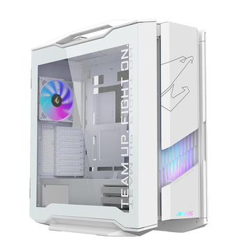 95% new gigabyte mechanically carved ac601g ice white, hidden backline, double-sided tempered glass side see-through/water-cooled graphics card vertically mounted with 420 water-cooling positions/pre-installed 4 fans/compatible with e-atx