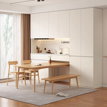 Haishe yunzao customized enf grade built-in dining table sideboard storage cabinet solid wood living room kitchen small apartment cabinet furniture 1.0 meters two door sideboard 2.1 meters high without rail socket enf grade