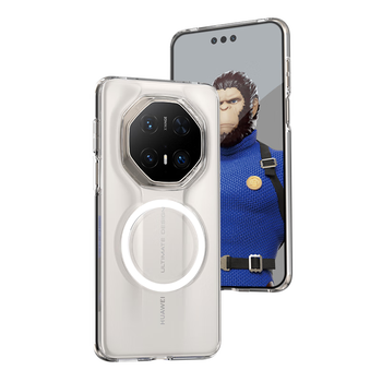 95% new mr. blue monkey suitable for huawei mate70rs mobile phone case mate70rs protective case transparent magnetic convenient charging anti-fall protective case