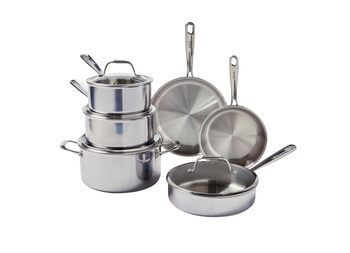 T-fal tfal pro triple ply stainless steel cookware set 10-piece induction compatible oven 500f