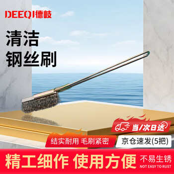 Deqi cleaning wire brush, metal rust removal brush, stainless steel mini knife brush, straight stainless steel wire brush (5 pieces)
