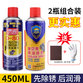 Mppmck rust remover door and window lubricant hinge metal quick cleaning rust remover anti-screw and bolt loosening artifact golden shell butter + rust removal lubricant 2 bottles combined nationwide