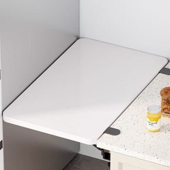 Wooden grid refrigerator side extension board gap baffle kitchen gap countertop extension board desktop side widening organizer partition rack folding bracket + whiteboard 40_20cm