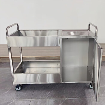 Commercial stainless steel waste collection truck, canteen, hotel dining car, tableware collection truck, slop truck, kitchen waste collection table, engineering style 1.0 extra thick stainless steel 120*50*10