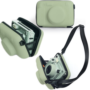 Suitable for fuji polaroid wide400 protective case protective cover transparent shell crystal shell camera bag 400 storage bag pu leather hard shell bag can hold transparent shell and photo paper