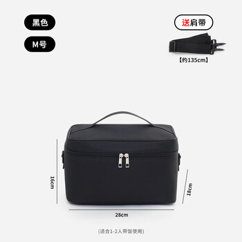 Yuhua lunch box bag handbag insulated bag outdoor large capacity aluminum foil thickened refrigerated ice pack takeaway insulated bag insulated box black size m